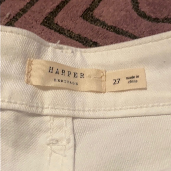 NWOT HARPER HIGH WAISTED WHITE JEAN SHORTS - Picture 6 of 7